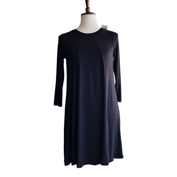 Lush Dresses & Skirts - Lush Women's 'Leah' Knit Shift Keyhole Pleated Dress Size Small Black